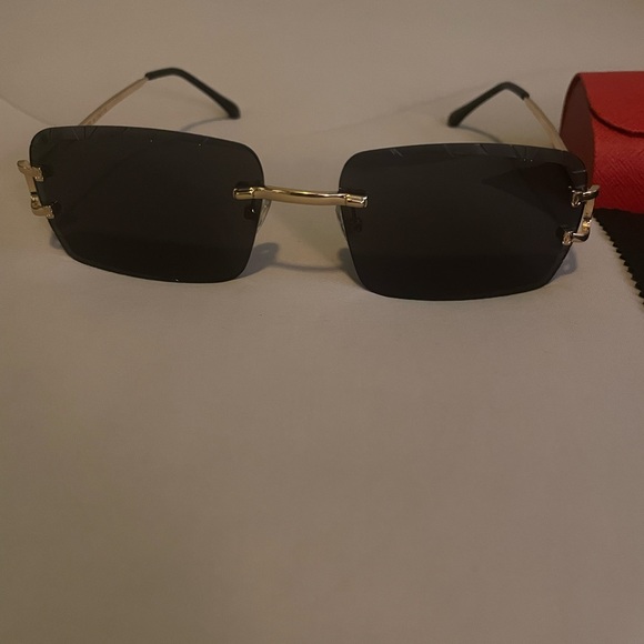 Cartier Sunglasses with Black Lenses and Gold Frame - Picture 2 of 4